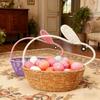 Rattan Bunny Basket Handwoven Basket with Bunny Ears Easter Rabbit Basket for Decoration Gifts Easter Eggs Candy Party Favors Storage