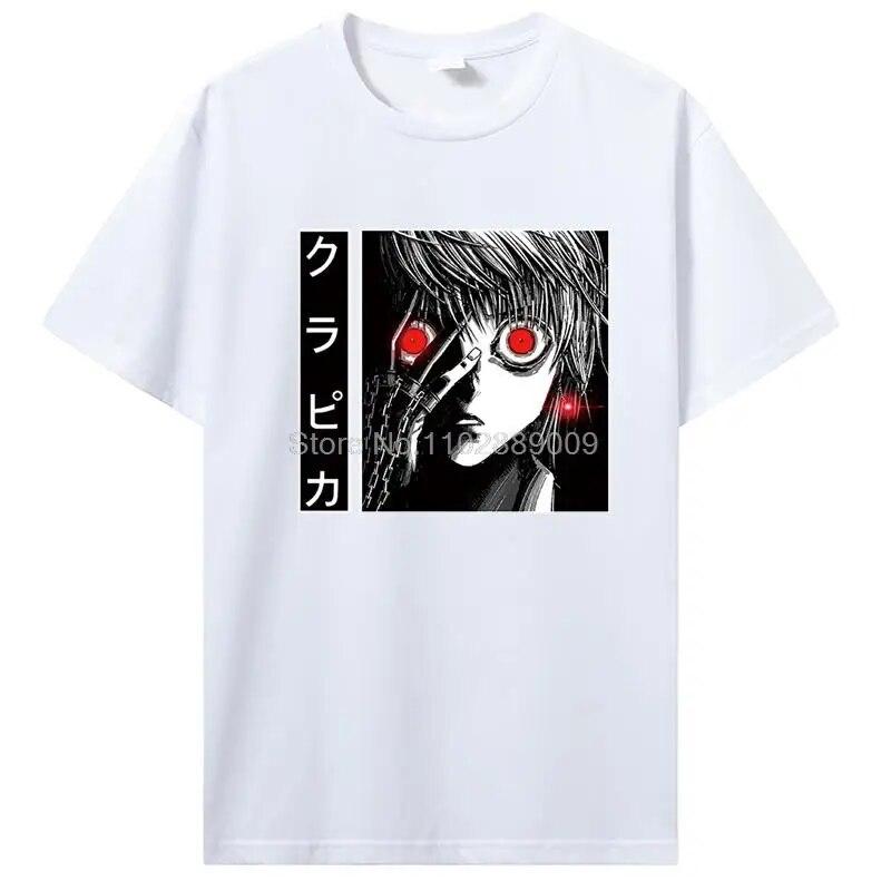 

Японское аниме унисекс футболка Kurapika Harajuku Street Повседневная футболка нейтрального цвета с коротким рукавом унисекс женская хлопковая футболка аниме одежда L