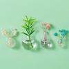 Mini Glass Vase Fridge Magnet Diy Porcelain Vase Flowers Refrigerator Message Sticker Plant Magnet Green Gift Kitchen