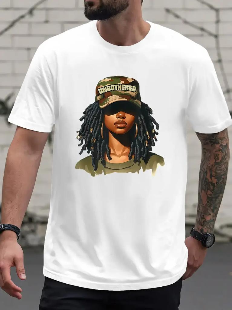 "Unbothered" Graphic Tee - Casual Crew Neck Short Sleeve T-shirt with Bold Print