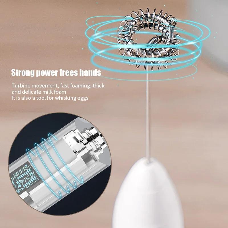 2 In 1 USB Rechargeable Electric Egg Beater Whisk Coffee Mixer Double Heads Milk Frothers  Baking Stirrer Kitchen Gadgets