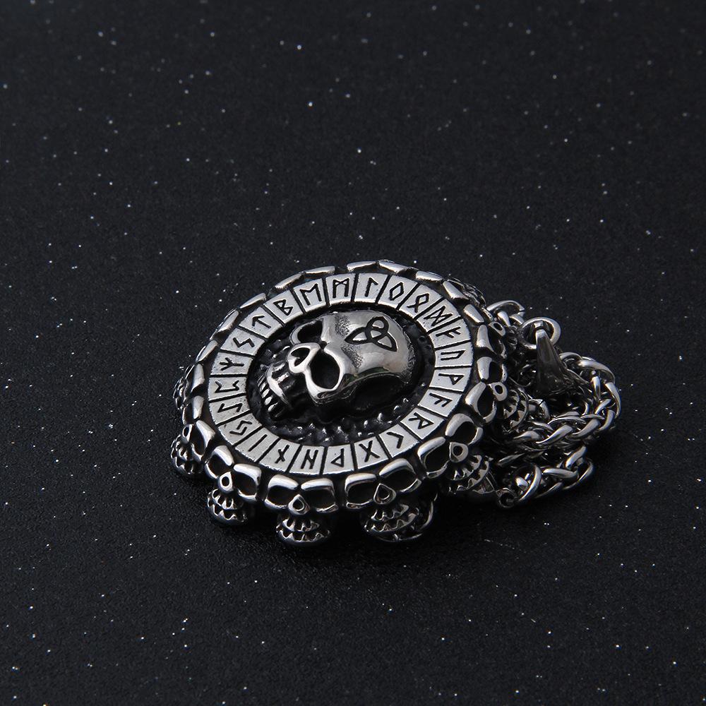 2025 Stainless Steel Viking Divination Alphabet Charm Necklaces Silver Color Wolf Paw Long Necklaces Jewelry Collier Fashion Accessories Creative Gift