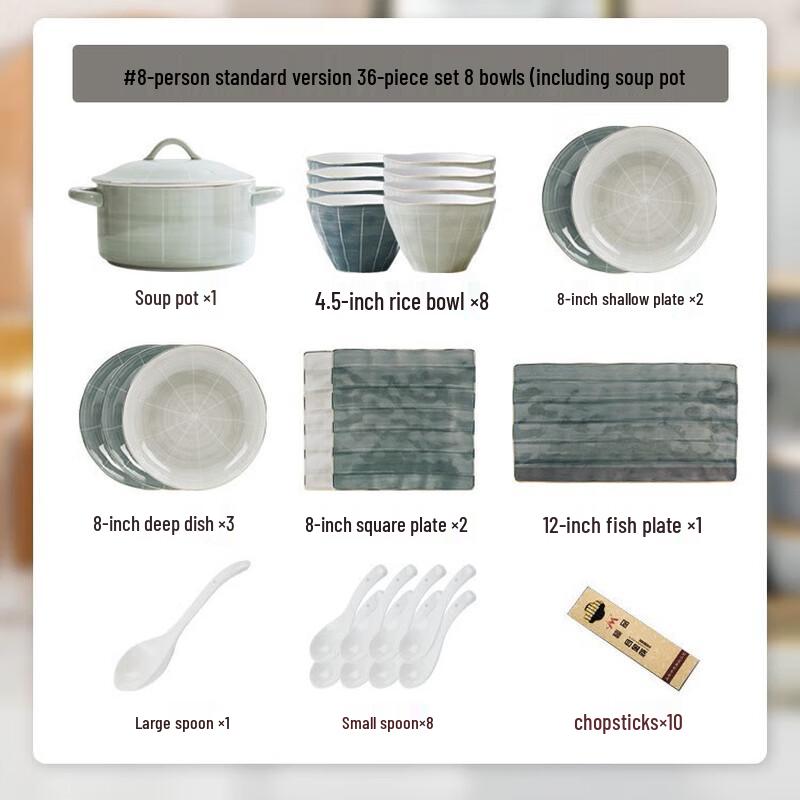 Moode Lanca 36-Piece Ceramic Dinnerware Set