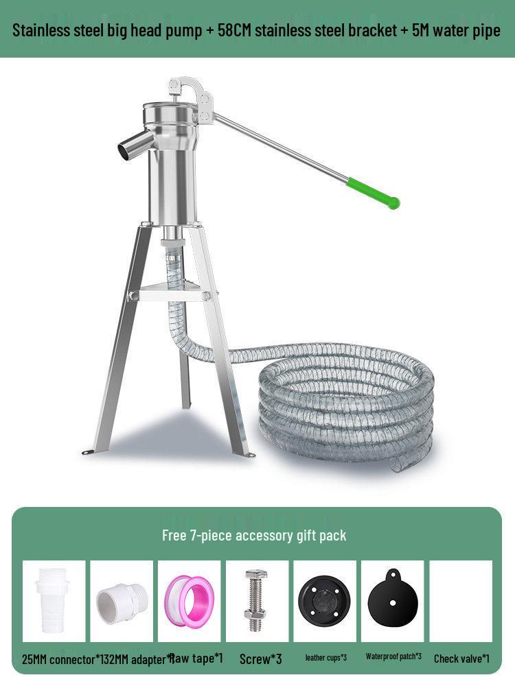 Stainless Steel Manual Rocker Pump for Household Well Water Suction