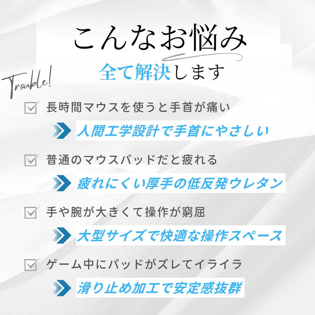 adelphos Ergonomic Design Memory Foam Mouse Large Wrist Reduces Honeycomb for Desk Work and Gaming Pad, Size, Support, Non-Slip, Fatigue, Pad, (1pc)