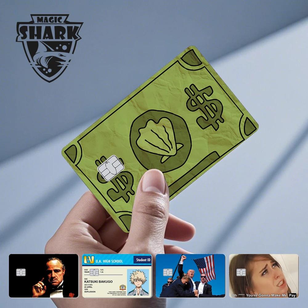 100% New Arrival Conch Money Bow Anime Speend or Save Meme Credit Card Film Debit Card Sticker Skin