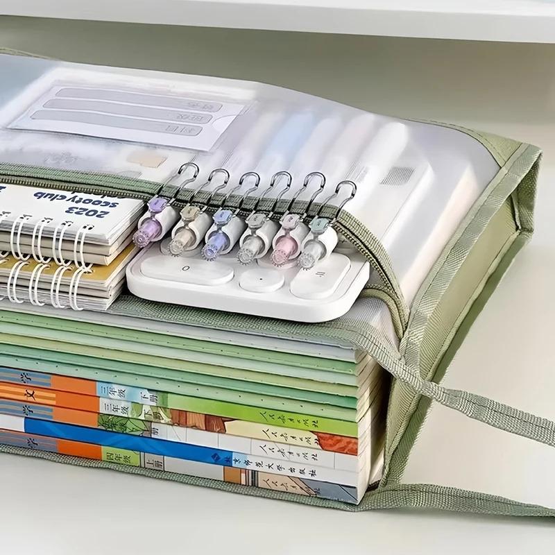 A4 Nylon Mesh Bag – Transparent Portable Storage Pouch for School & Office Supplies