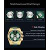 POEDAGAR Orologio da uomo di lusso alla moda Impermeabile Luminoso Cronografo Data Quarzo da polso Moda Sportivo Pelle Orologi