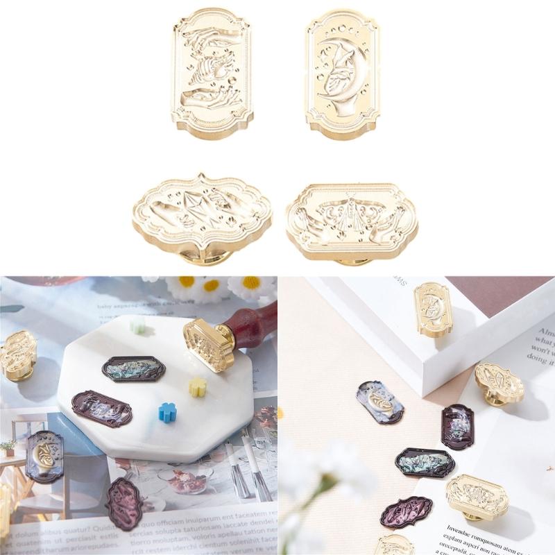 Wax Seal Stamp Head for Valentine Card Wedding Invitation Envelope, Exquisite Pattern Wax Seal Stamp Head