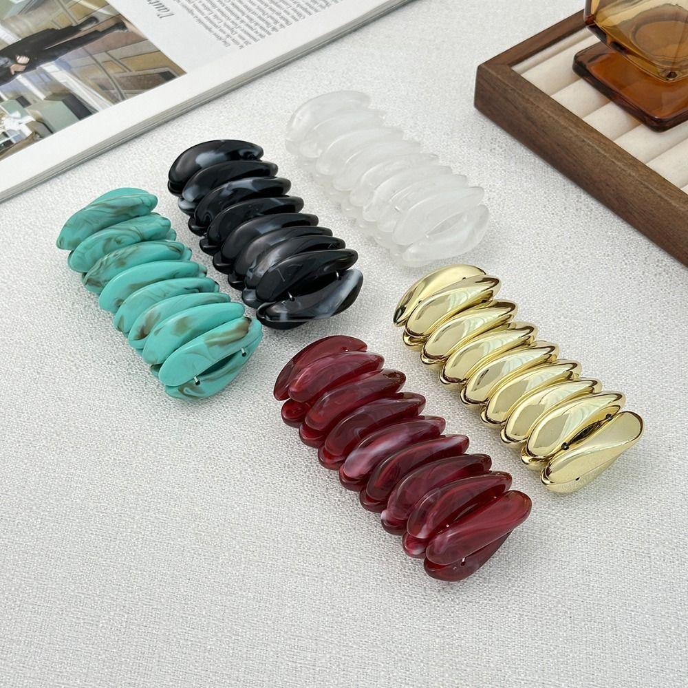 Bohemian Acrylic Bangle Wide Rectangle Elastic Rope Bracelet Retro Hand Ring  Lady Girls