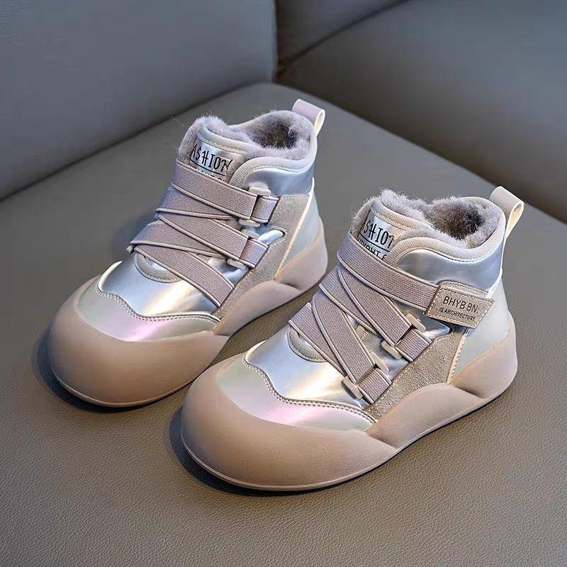 

Зимние теплые и нескользящие лыжные ботинки для девочек, утолщенные хлопковые ботинки на флисовой подкладке для детей среднего и старшего возраста, водонепроницаемые хлопковые ботинки 36 серебряный