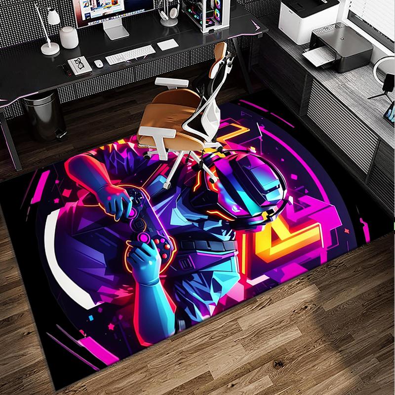 Cyberpunk Gaming Hero Office Rug Chair Mat, Entryway Carpet, Suitable for Front Door, Bedroom, Living Room, Desk, Holiday Gift