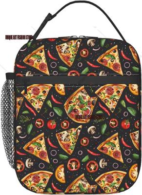 Reusable Pizza Lunch Box for Adult Insulated Mexican Food Lunch Bag Cooler Handbags Case for School Picnic Work Travel
