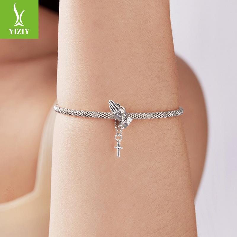 Chain Cross Diy Beaded Accessories Thanksgiving Gift S925 Sterling Silver String Decoration