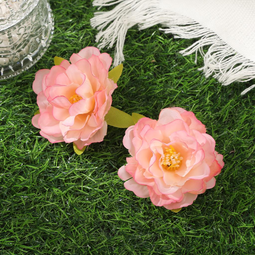 AWAYTR Fresh Pink Rosebud Flower Duckbill Hairpin Hair Clips Valentine Headwear Girl Hair Accessories Festival Gift