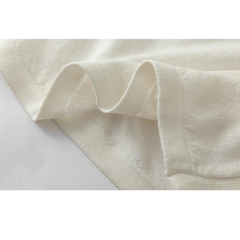 Cardigan Tricoté pour Femme Haut à Manches Longues Été Fille Ronde Chemise Climatisée Veste Protectrice du Soleil