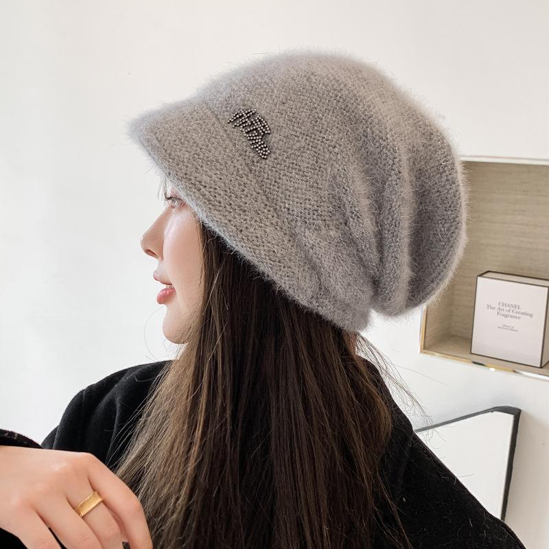 Fashion Winter Hat Real Rabbit Fur Winter Knitted Hats For Women Winter Warm Beanie Hats Women Solid Adult Cover Head Cap