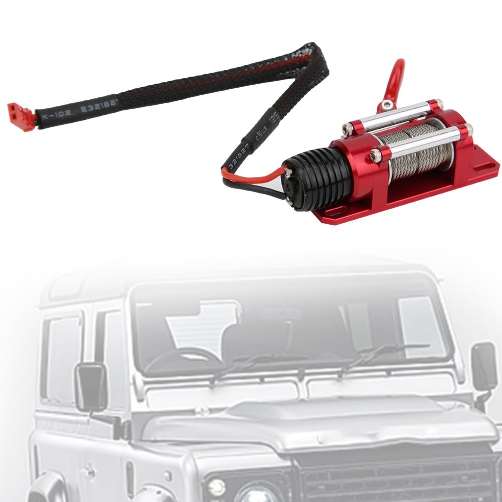Metal Electric Winch Parts Accessory with Switch Remote Control Panel for 1 10 RC Crawler Climbing CarRed
