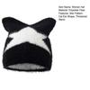 Women Hat Star Pattern Cat Ear Shape Thickened Warm Elastic Design Knitting Hat Outdoor Activities Headwear