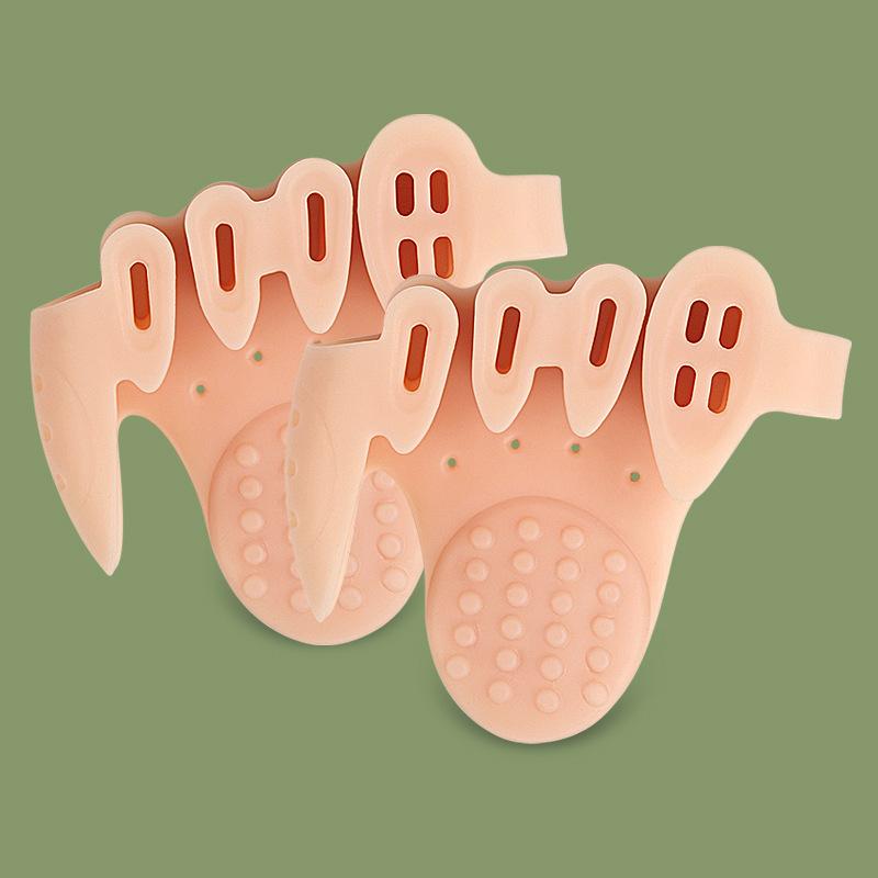 Five-hole Toe Splitter, Thickened Pedicle Shock Absorption and Pressure Relief Arch Massage Half-yard Pad, Hallux Valgus Arch Orthopedic Cover