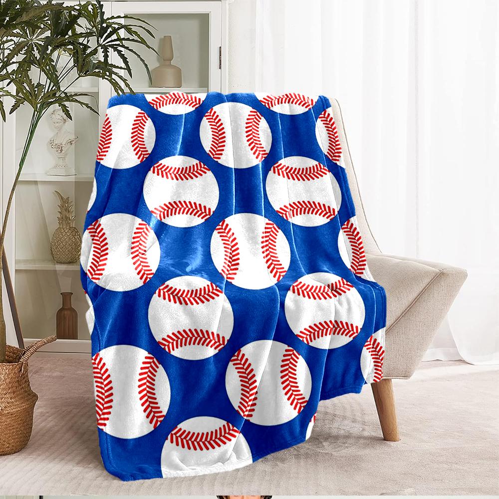 Baseball Theme Printed Blanket - Perfect for Couch, Bed, Travel & Outdoor Use | Machine Washable, Cozy & Durable.