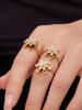 European American Fashion Zirconia Flower Heart Pendant Necklace, Bracelet, Earrings, Ring, and Bangle Set