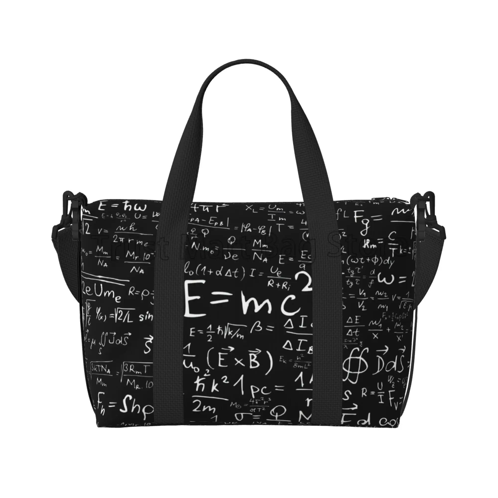 

Colorful Math Science Geometric Travel Duffel Bag Large Portable Waterproof Luggage Tote Bags Weekender Overnight Shoulder Bag