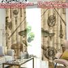 2D FLAT PRINTING 2pcs Curta (Without Rod) Vintage Fishing Equipment Illustration Chic Chic Curtain Versatile Fabric Curta