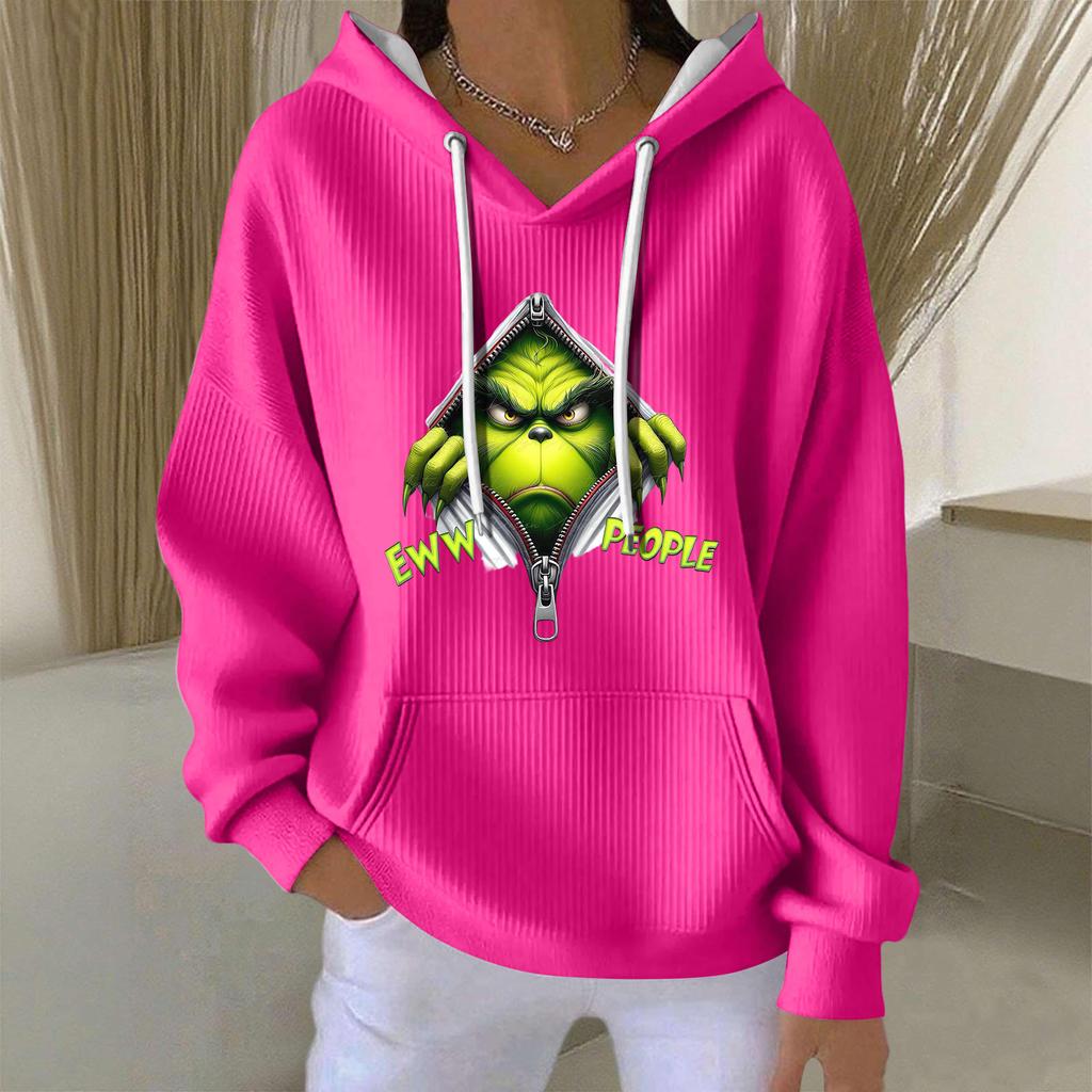 Women's Fashion Casual Christmas Angel Print Pullover Long-Sleeve Sweatshirt