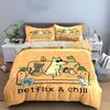 Funny Petflix & Chill Design Bedding Duvet Cover Set Duvet Cover Pillowcases  (1*Duvet Cover 2*Pillowcases, without duvet insert)