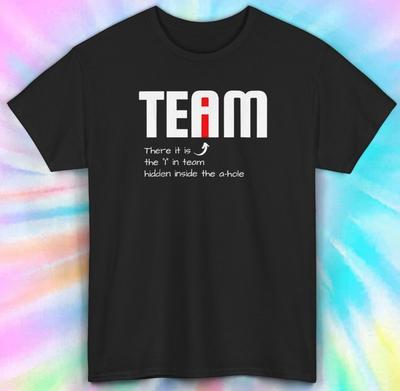 There Is I In Team T-Shirt Mens Womens Tees Top | Funny Hidden Message Tee | Team Spirit S-5XL