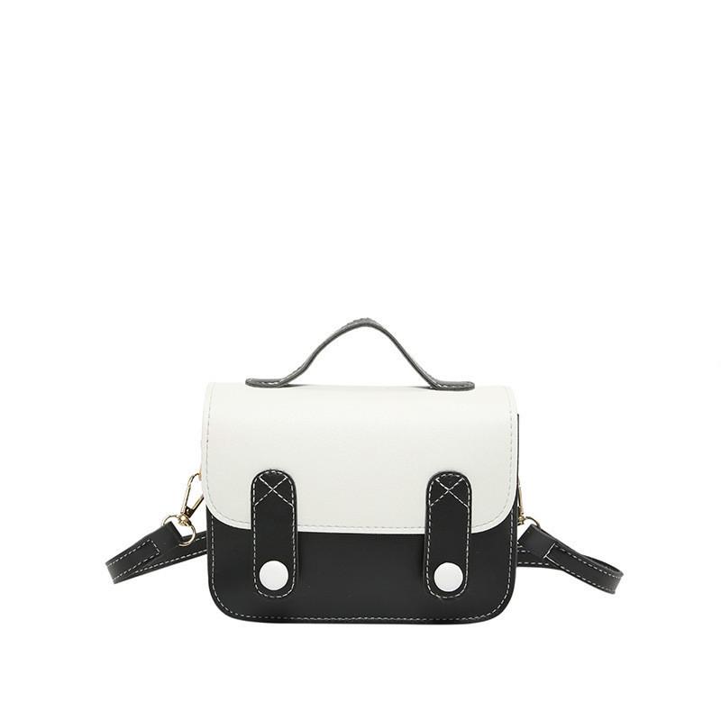 Chic Stylish Color Block Pu Small Shoulder Bag For Women Trendy Crossbody Handbag