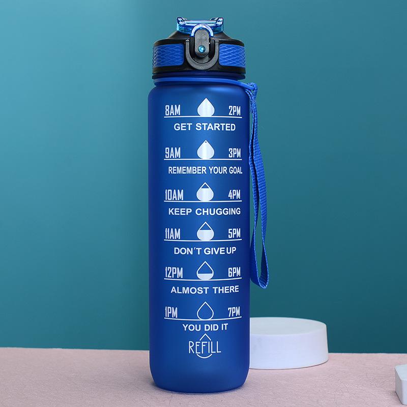 

Пластиковая спортивная бутылка для воды с градиентом и откидной крышкой - Большая вместимость для студентов и занятий фитнесом на открытом воздухе 1000ML