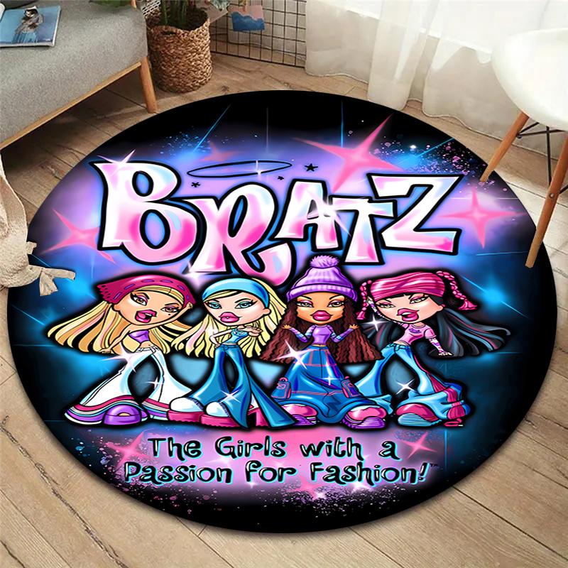 

Bratz Round Area Rug,Carpet Rug for Living Room Bedroom Sofa Playroom Decor,Non-slip Floor Mat 80cmx80cm