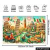 2D Vibrant Italian Culture Landmarks & Food Backdrop Aesthetic Photo Prop