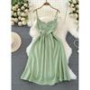 Fashion V Neck A- Line Seaside Vacation Sling Dress