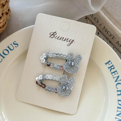Hand-made Sweet and Cool Black and Silver Children's Hairpin Temperament High-end Sense of Girl Bangs Hairpin Head Accessories Hair Accessories