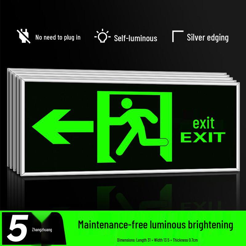 Luminous Safety Exit Sign Wall Decals