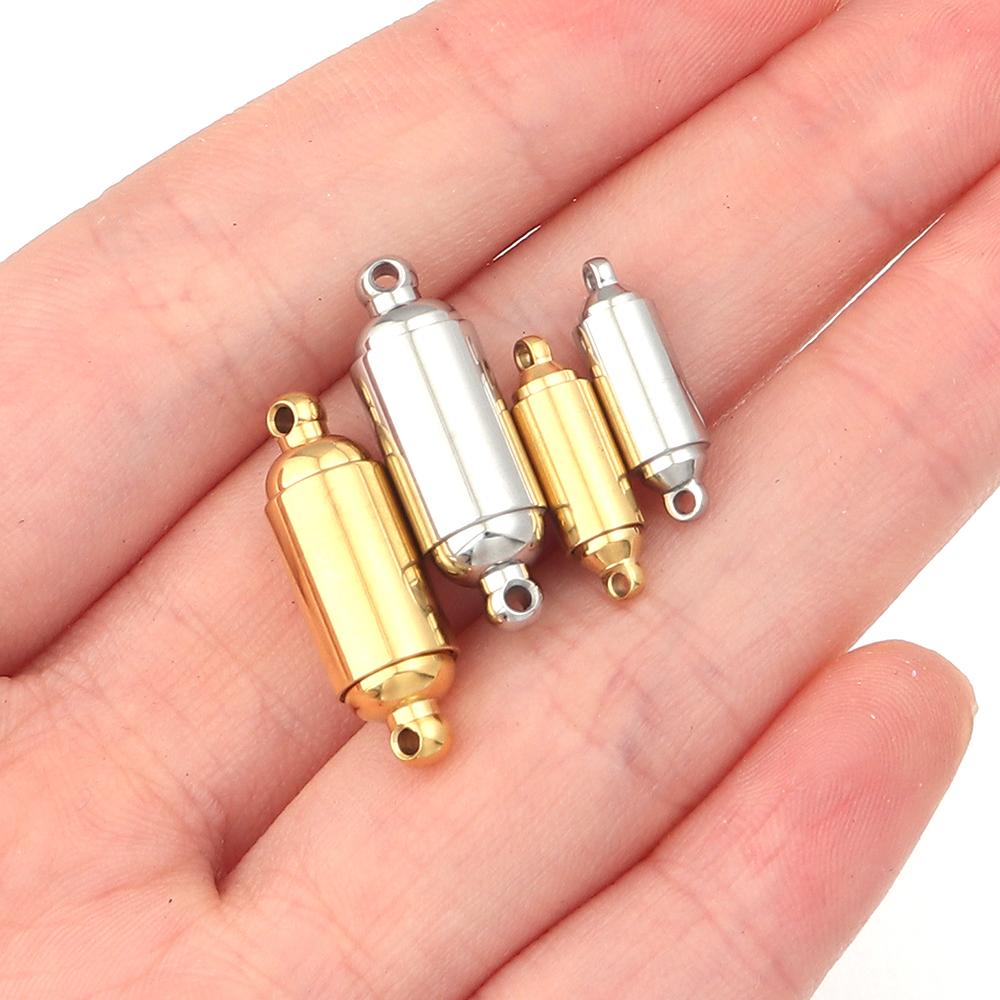 1pc Stainless Steel Strong Magnetic Clasps Magnet End Clasp Connectors For DIY Leather Cord Bracelets Necklace Jewelry Making