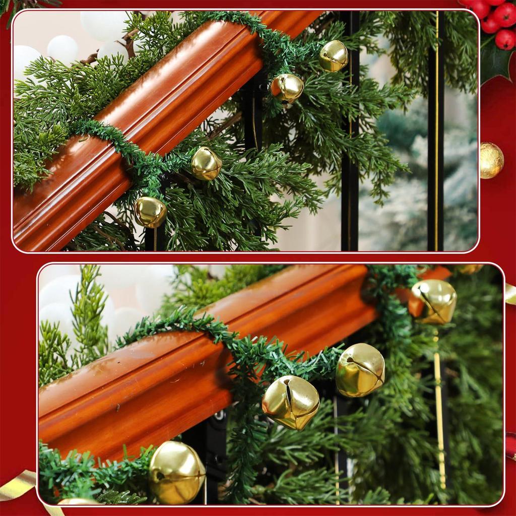 Garland Ties 8 Piece Wreath Hanger With Bells Garland Ties For Stairs For Christmas Tree Lights Bows Stairs Railing Holiday