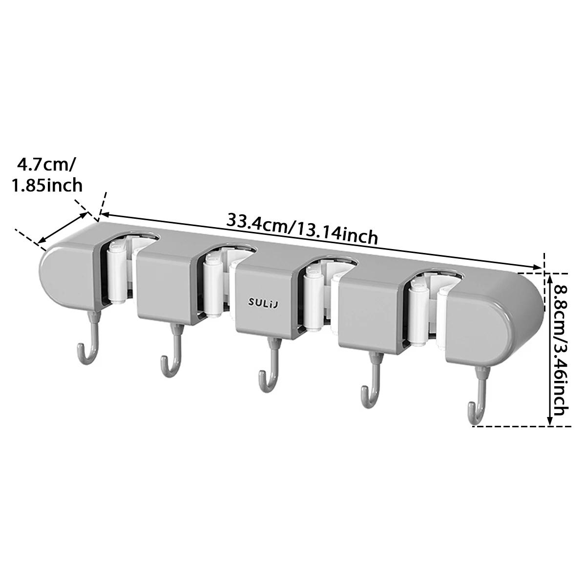Держатель для швабры настенный металлический органайзер для садовых и кухонных инструментов многофункциональное хранилище для швабры для организации кухни и ванной 5565₽