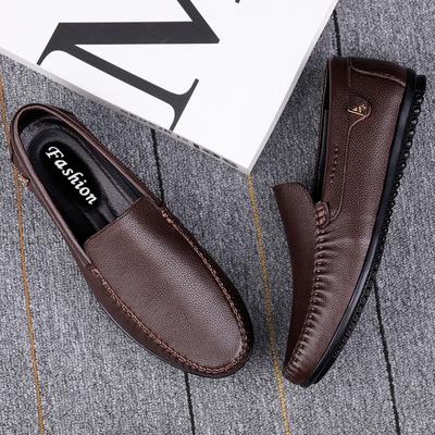 Spring Autumn Men's Leather Casual Shoes Anti Slip Soft Soled Driving Shoes Commuting Outdoor Men's Loafers Minimalist New Style