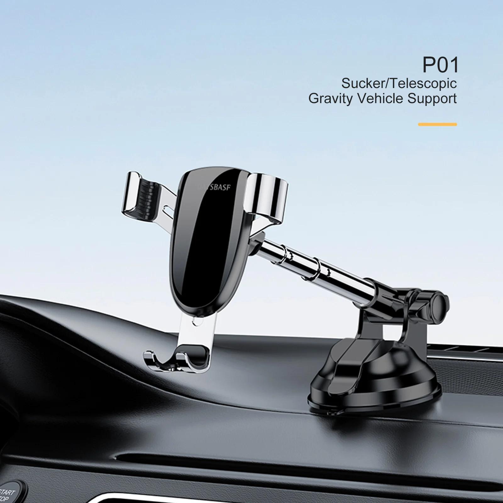 

Oatsbasf Car Phone Holder Stand Car Dashboard Gravity Support Mount Suction Phone Stand for iPhone Samsung Huawei Xiaomi Redmi чёрный
