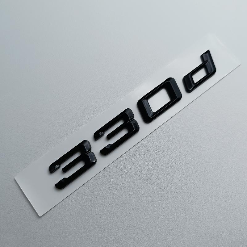 3D ABS Black Logo 318d 316d 325d 330d 320d Emblem Letters Car Sticker Rear Trunk Badge For E90 E46 E91 E92 E93 F30 Accessories