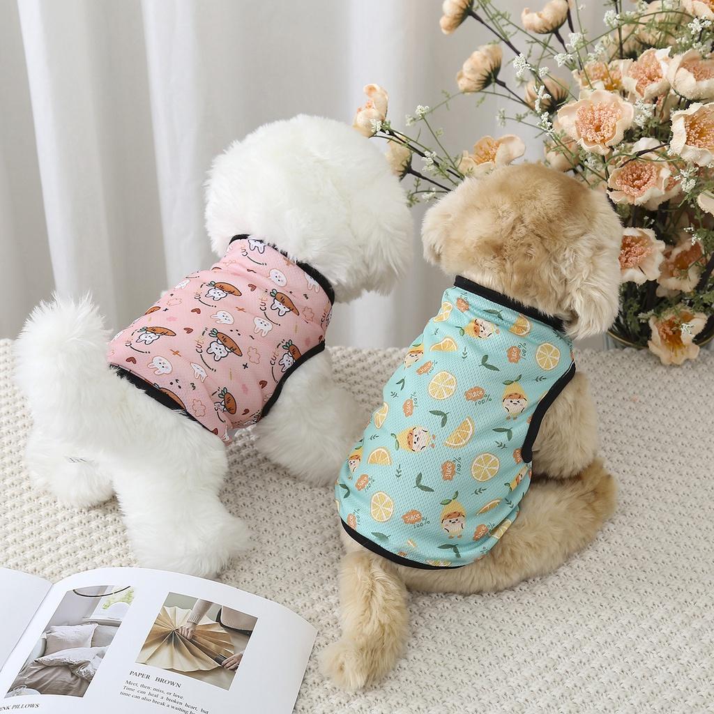 Dinosaur Printed Dog Vest Breathable Dog Clothes for Shih Tzu Thin Puppy Cat Tshirt Pet Cloth