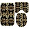 Geometric Grecian Key Meander Mandala Pattern Shower Curtain And Rug Set Abstract Geometric Bathroom Mats Rugs Toilet Decor Mat