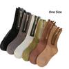 Mid Tube Metal Zipper Socks Sweat-absorbent Knitted Socks Personalized Mid-length Tube Socks  Women