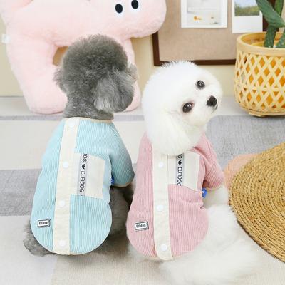 Haustier Herbst Winter Cordjacke, Hund Lammfellfutter, Teddybär mit Winter Cordbeinen Jacke Hundekleidung für kleine Hunde