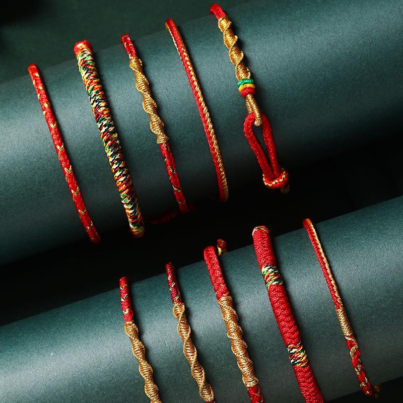 

«2025 год Змеи, браслет из красной нити: Сплетенный вручную подарок на удачу для мальчиков, девочек и пар. Contentment