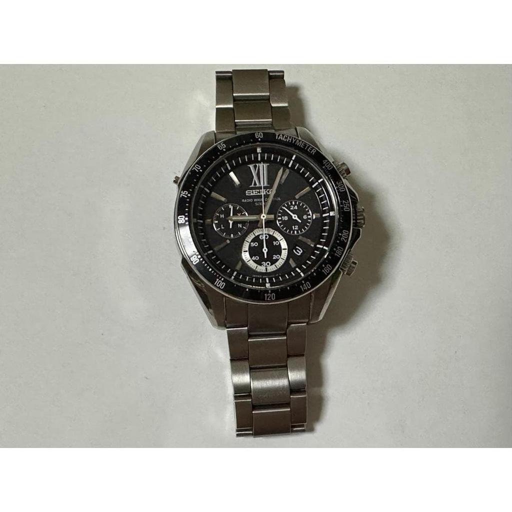 Used Seiko Brightz Radio Solar Chronograph Men's Watch Good Condition